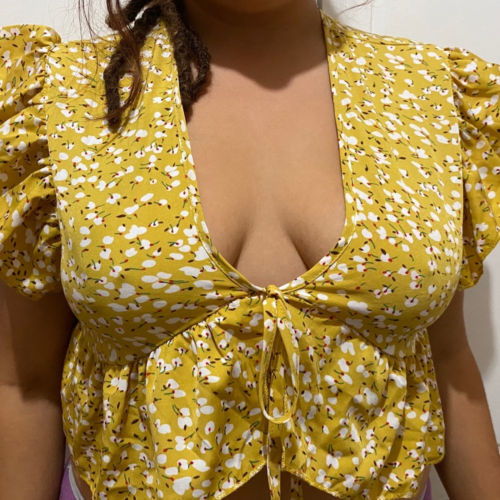 Yellow floral top